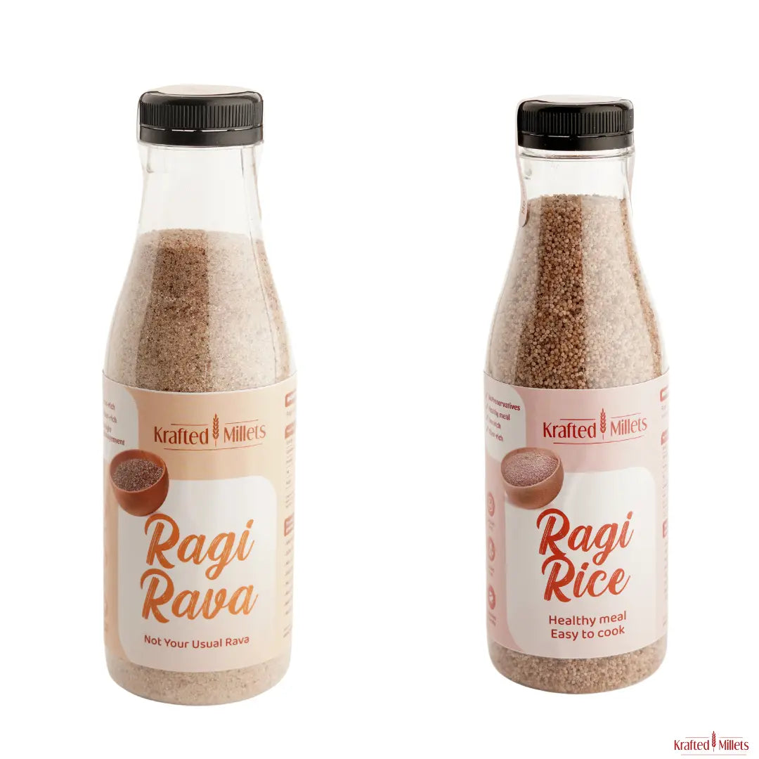 Ragi rice and Ragi Rava.