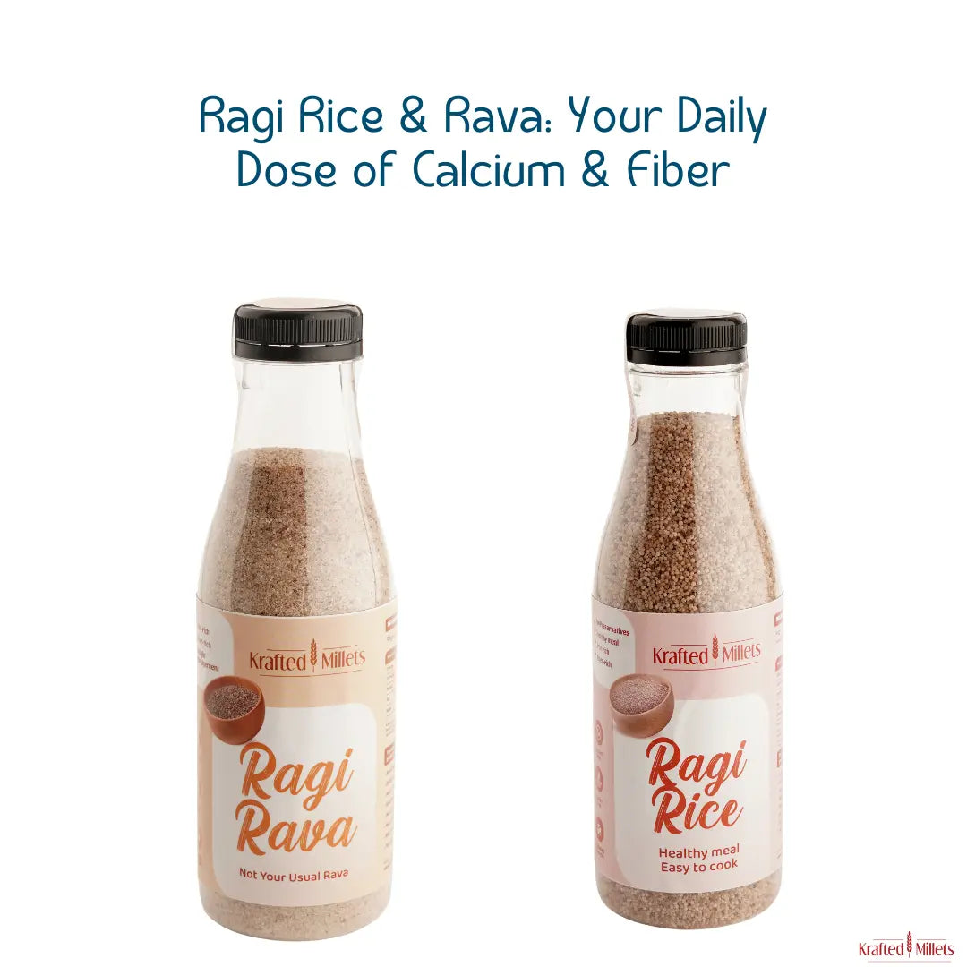 Ragi rice and Ragi Rava.