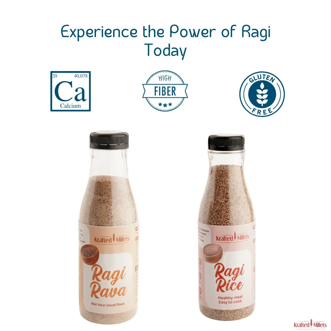 Ragi rice and Ragi Rava.