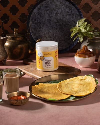 Sprouted Moong Foxtail Millet Chilla