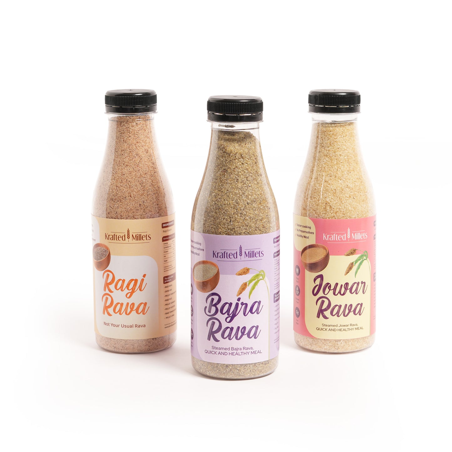 Jowar Rava, Bajra Rava and Ragi Rava