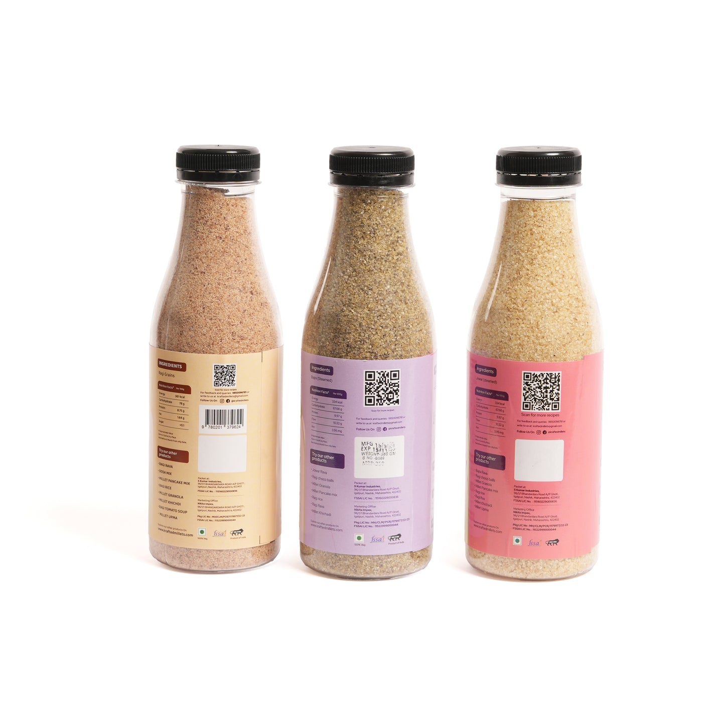 Jowar Rava, Bajra Rava and Ragi Rava