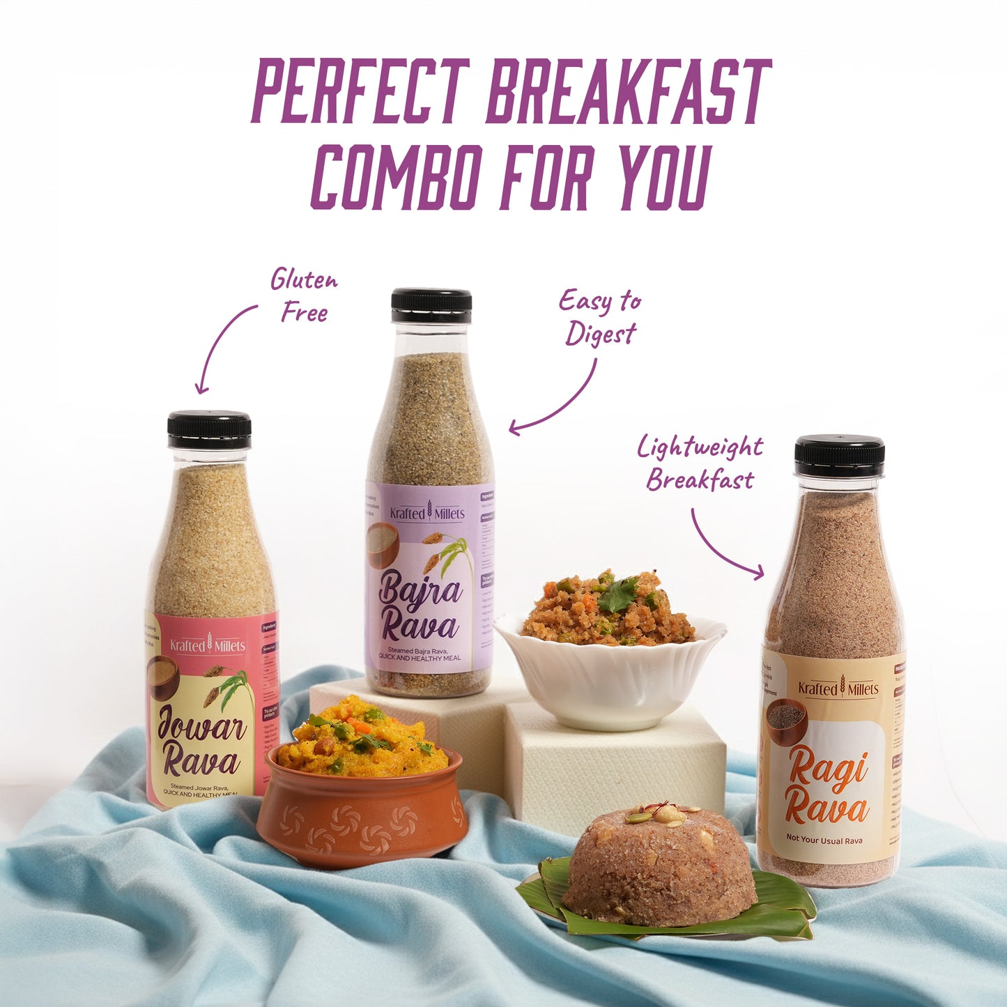 Jowar Rava, Bajra Rava and Ragi Rava