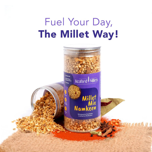 Roasted Millet Mix Namkeen – Crunchy, Healthy & Wholesome Snack -Pack of 2.