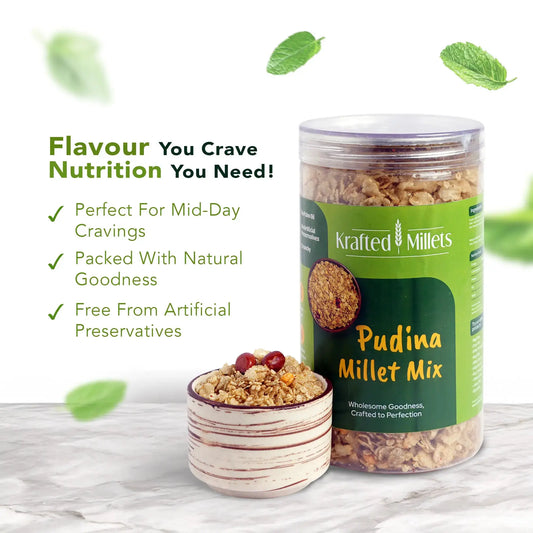 Pudina Millet Namkeen – Pack of 2 (400g Total).