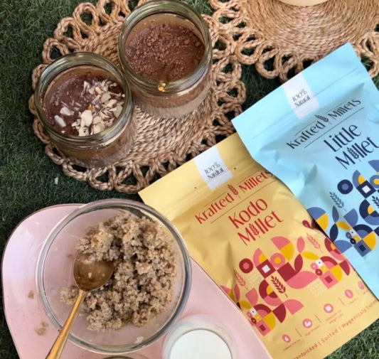 Easy-No-Cook-Overnight-Kodo-Millet-with-Chia-Cacao-and-Maple-A-Delicious-and-Healthy-Breakfast-Option Krafted Millets