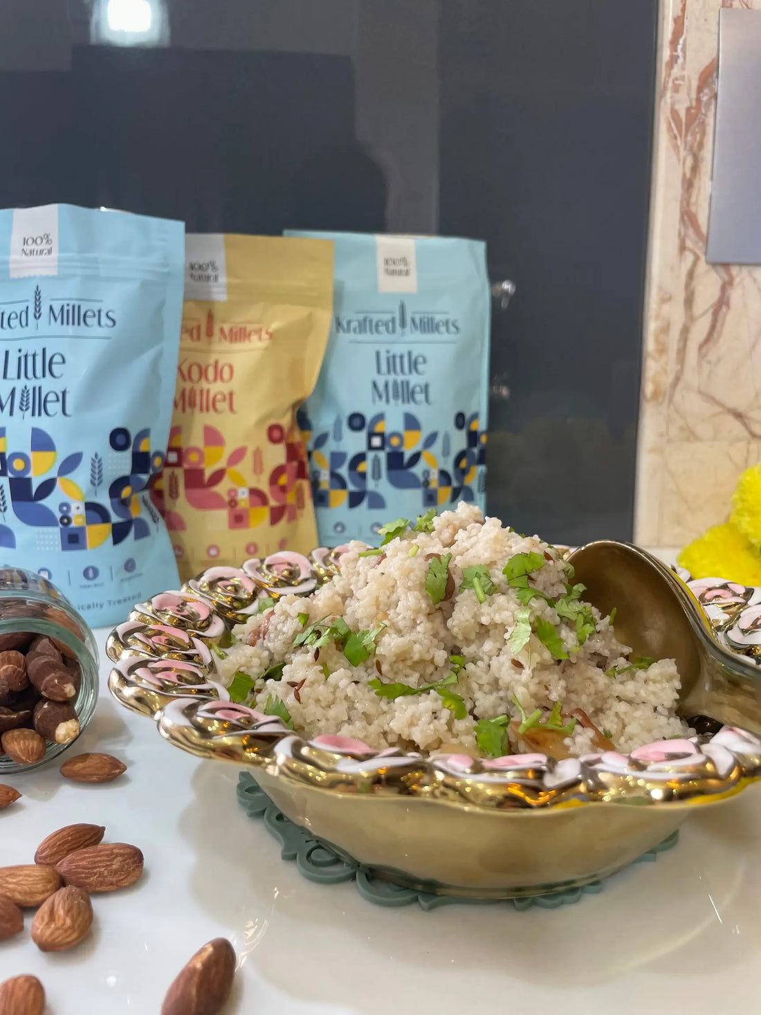 Little-millet-Upma-Sama-ka-Upma-Bhagar-Upma Krafted Millets