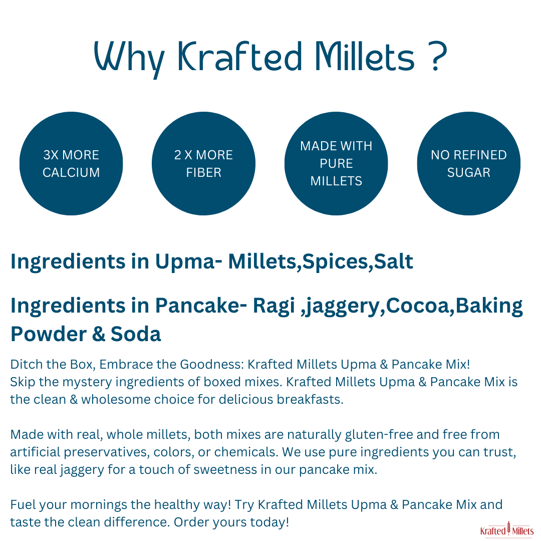 Millet Pancake mix and Millet Upma mix