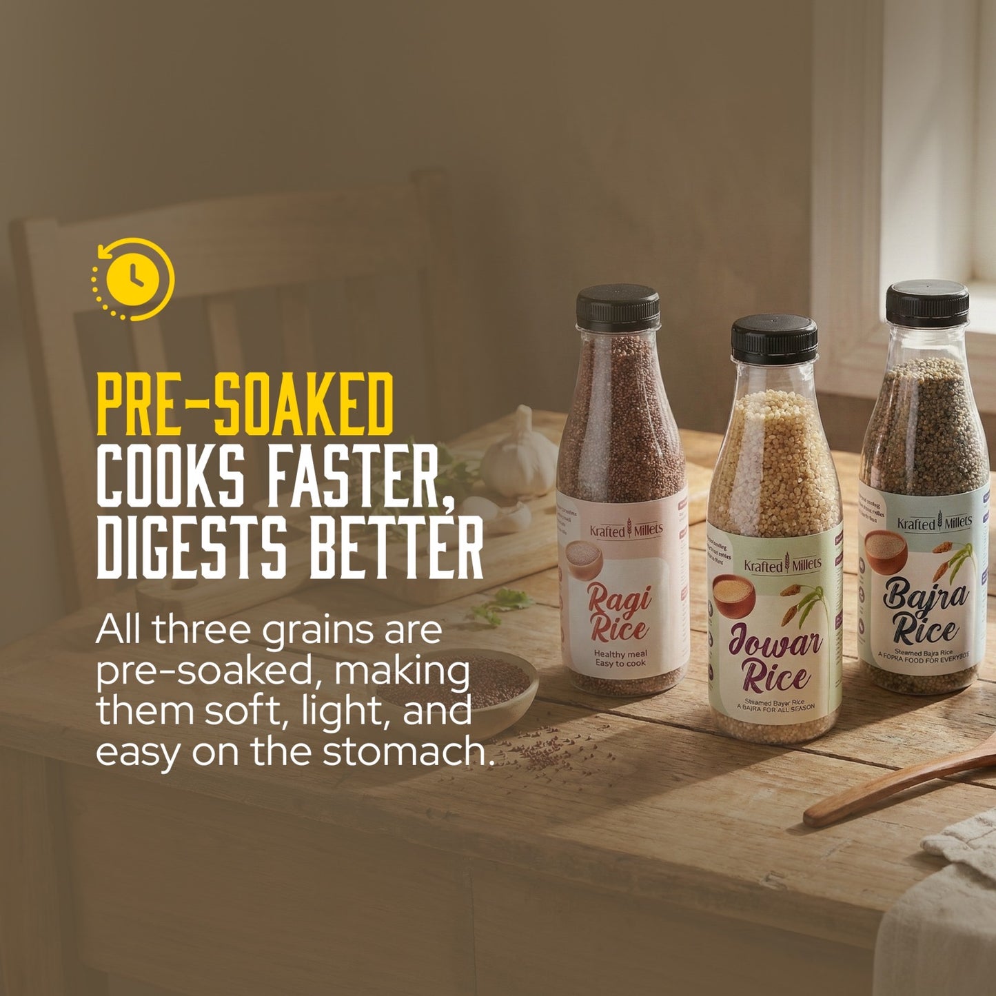 Jowar Rice, Bajra Rice and Ragi Rice