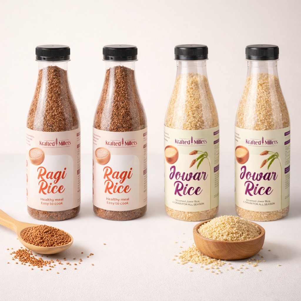 Ragi & Jowar Rice Combo Pack – Krafted Millets