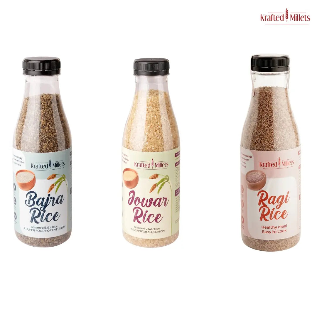 Jowar Rice, Bajra Rice and Ragi Rice - Krafted Millets