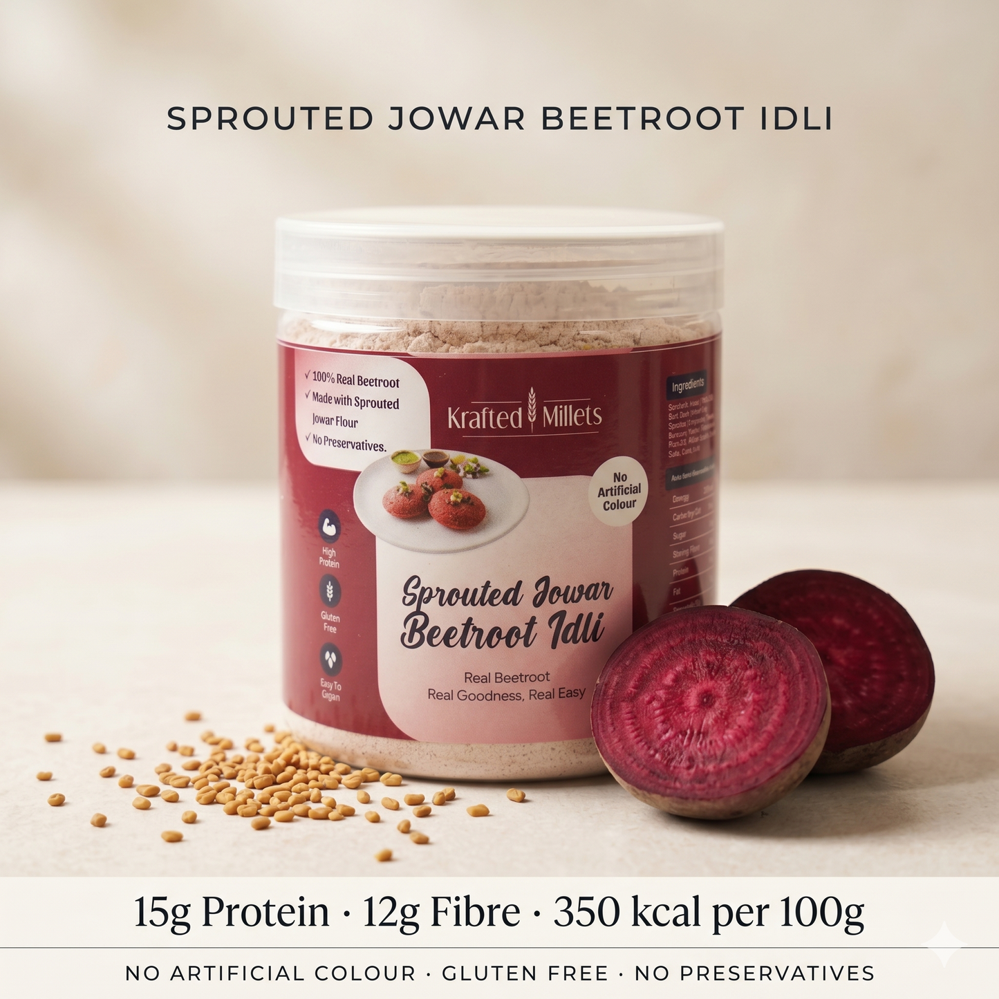 Sprouted Jowar Beetroot Idli Mix