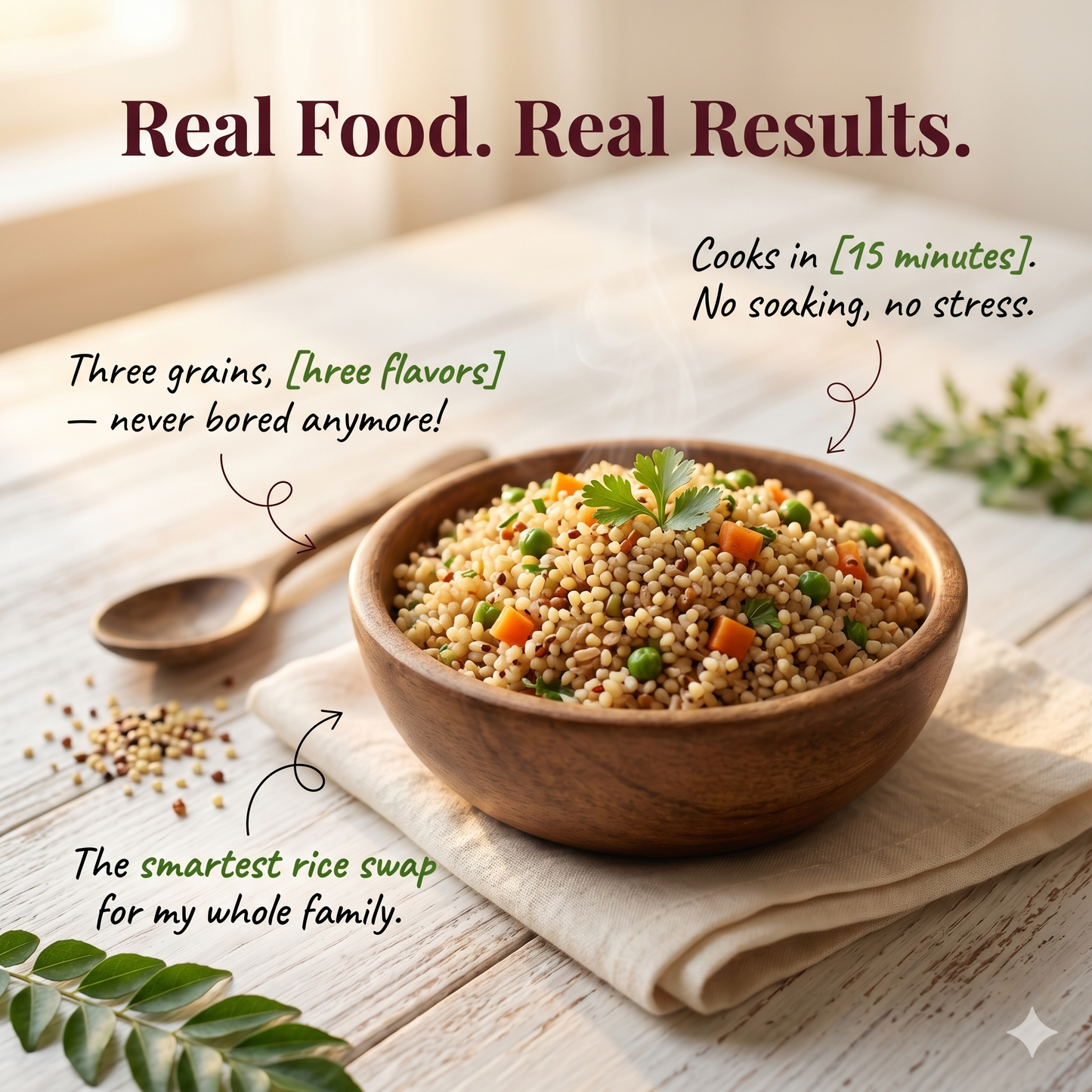 Jowar Rice , Bajra Rice  & Ragi Rice Combo Pack