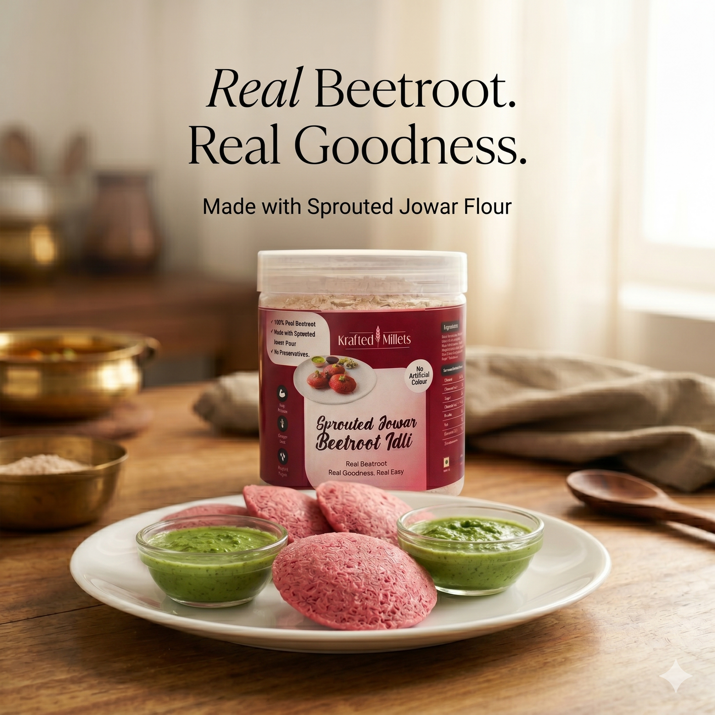 Sprouted Jowar Beetroot Idli Mix