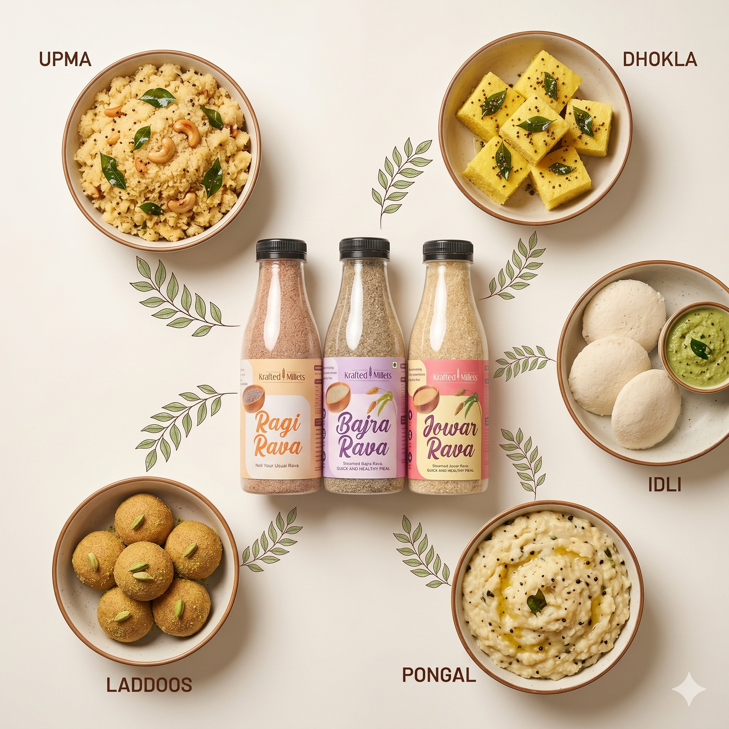 Jowar Rava, Bajra Rava and Ragi Rava Combo Pack