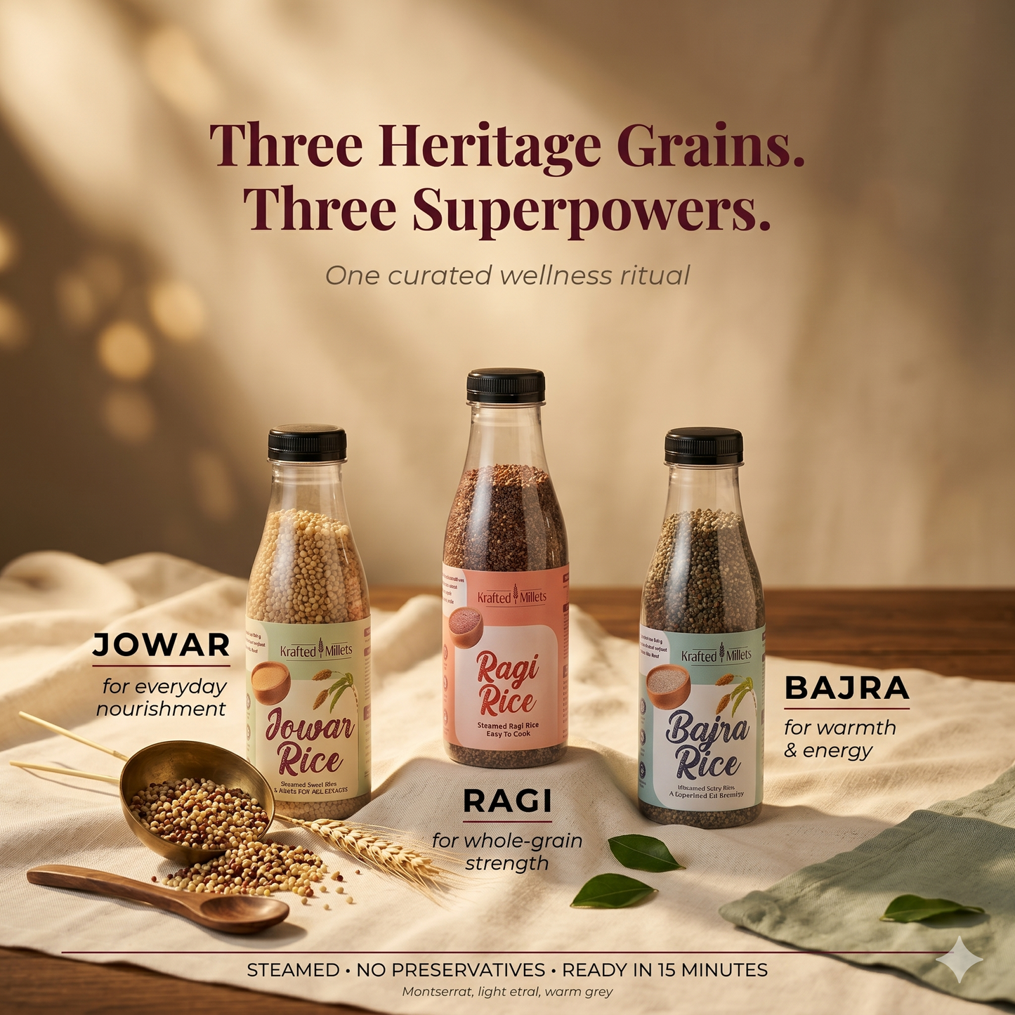 Jowar Rice , Bajra Rice  & Ragi Rice Combo Pack