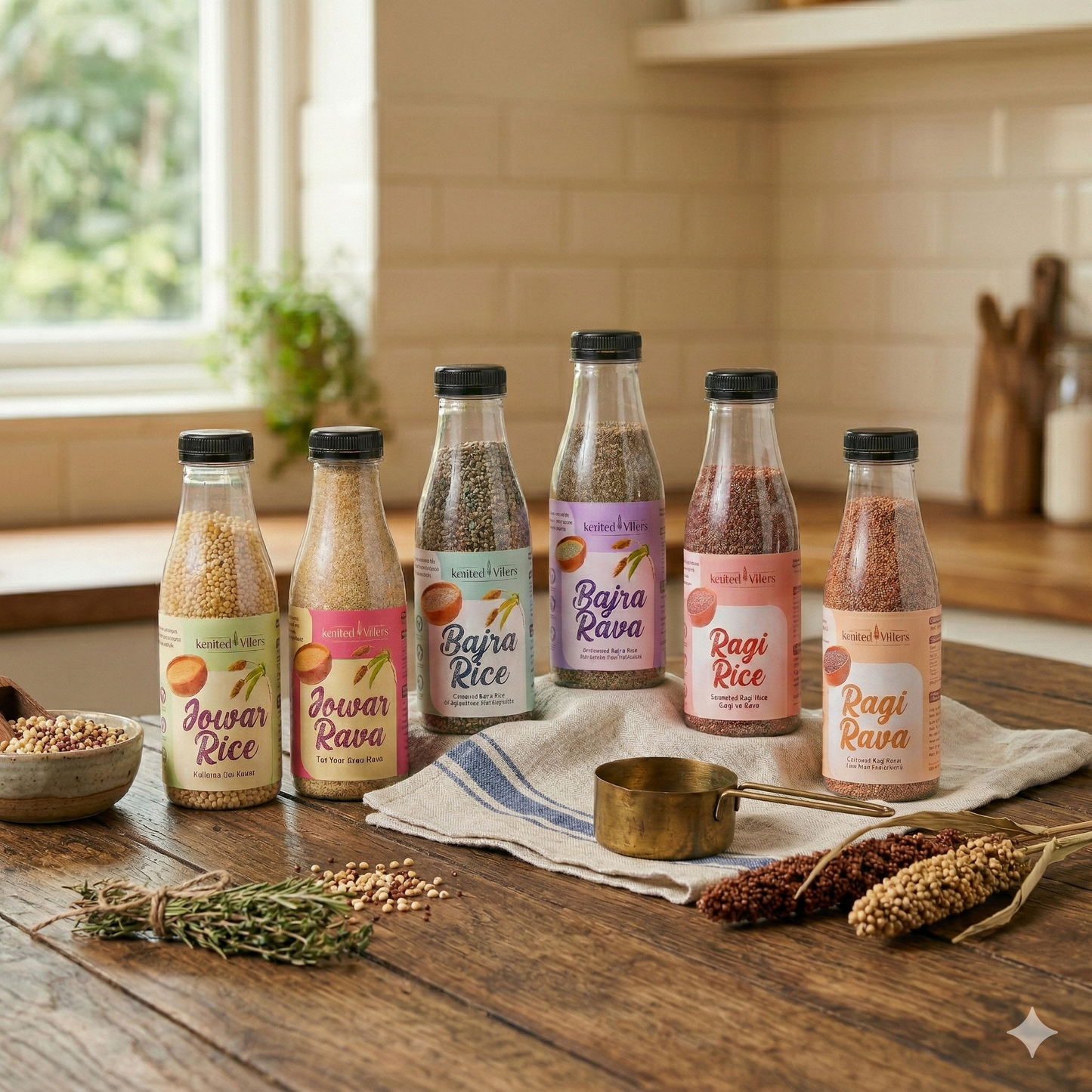 Jowar Rice, Bajra Rice, Ragi Rice & Rava Variety Pack of - 6