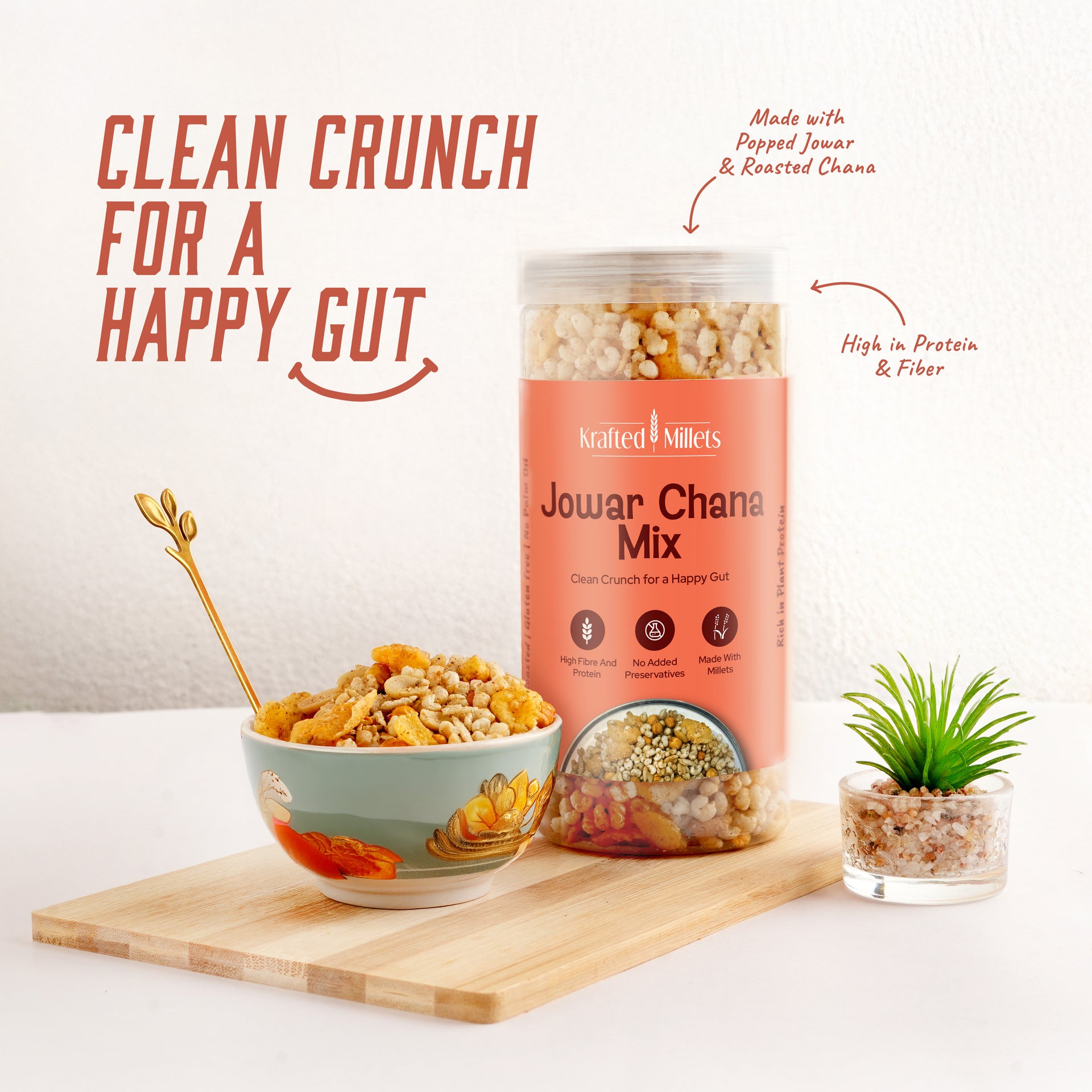 Puffed Corn Happy Munchies Jowar Chana Mix – Roasted High-Fibre