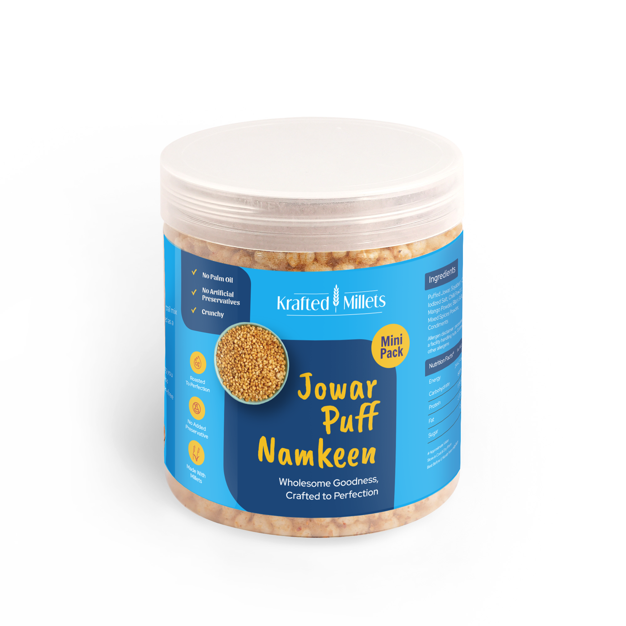 Roasted Jowar Puff Namkeen - Crunchy and Gluten-Free Snacks – Krafted ...
