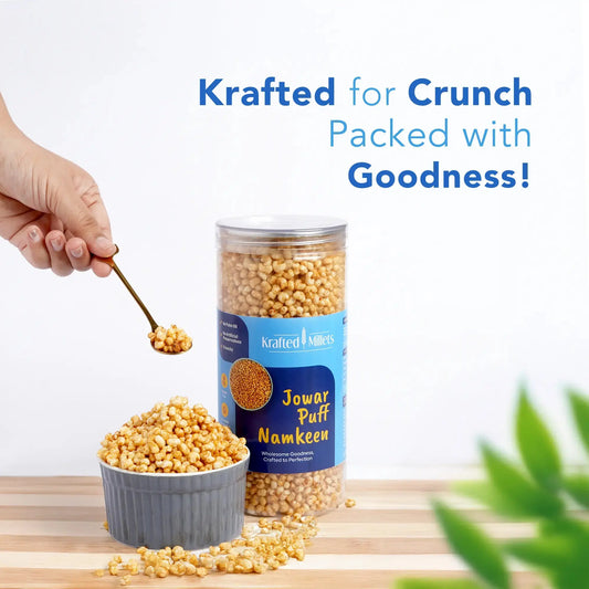Roasted Jowar Puff Namkeen – Pack of 2 | Crunchy, Gluten-Free & Healthy Snack.