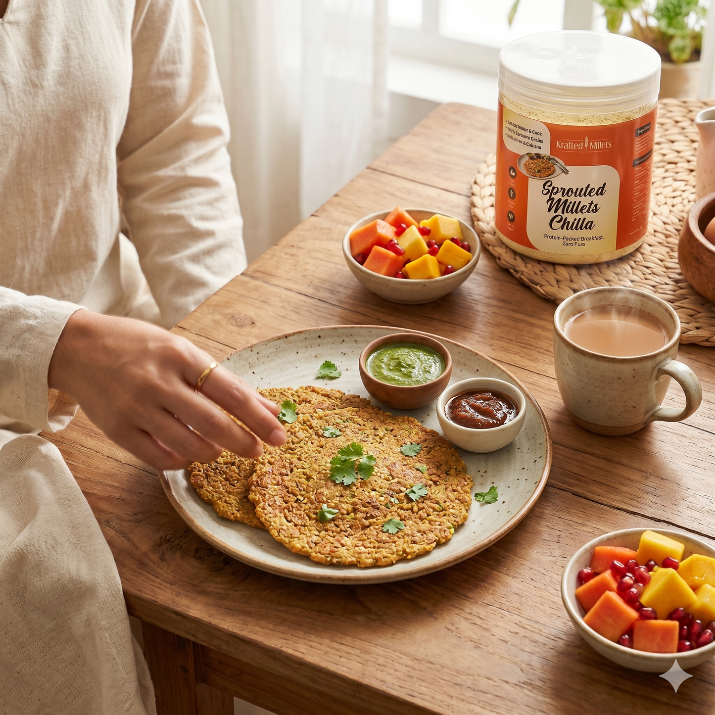 Sprouted Millets Chilla — Protein-Packed Breakfast