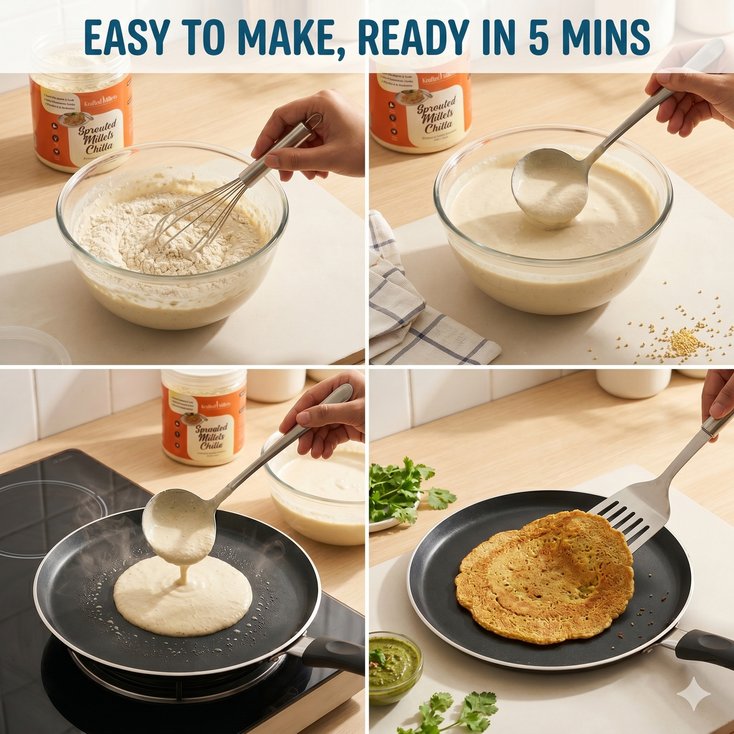 Sprouted Millets Chilla — Protein-Packed Breakfast