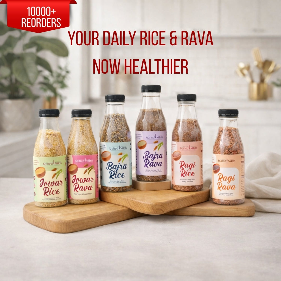 Millet Rice & Rava Pack of 6 Products (Jowar, Bajra, Ragi) | 2.3 kg
